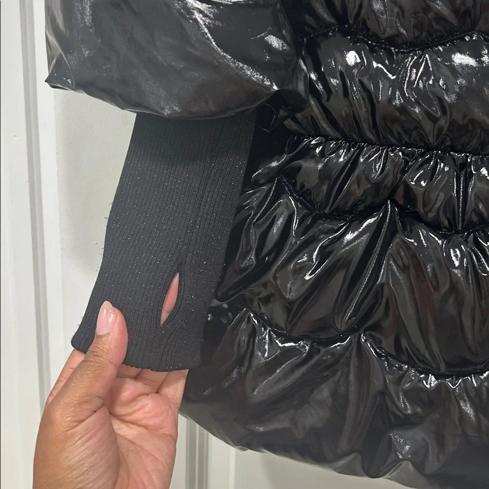 Habitual Kids Black Patent Puffer Coat Size 12